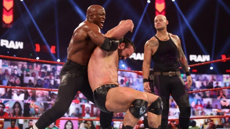 Bobby Lashley using The Hurt Lock on Drew McIntyre