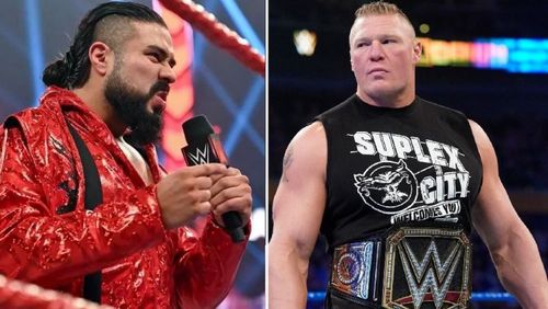 Andrade and Brock Lesnar