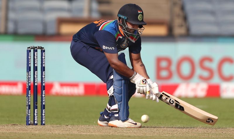Rishabh Pant in action in the second ODI against England.