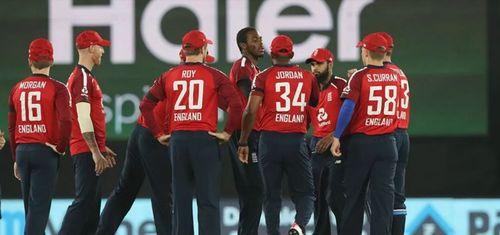 England players sport black armbands during the 1st T20I