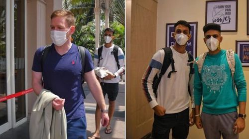 Eoin Morgan, Shubman GIll and Prasidh Krishan arrive in Mumbai