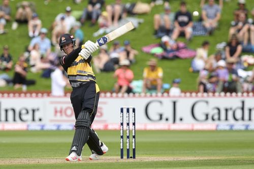 Finn Allen in action for the Wellington Firebirds.