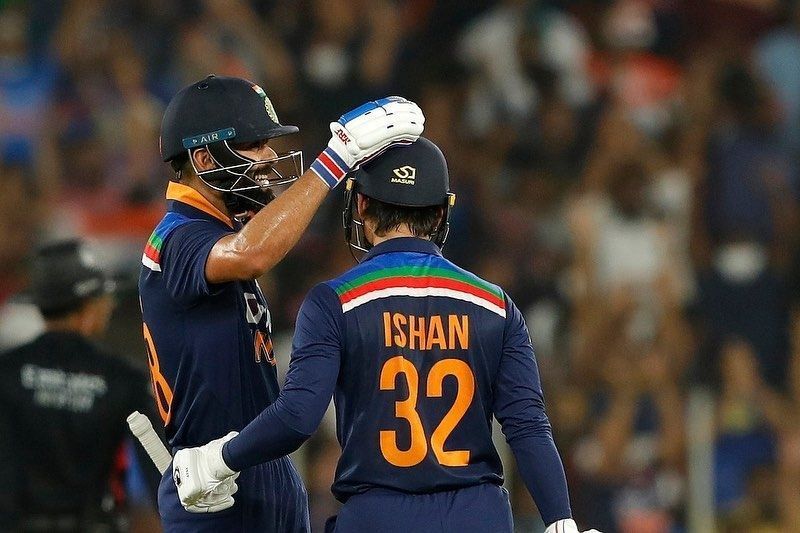 Virat Kohli and Ishan Kishan. Pic: Ishan Kishan/ Twitter