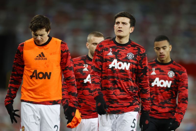 Manchester United&#039;s Victor Lindelof (L) and Harry Maguire. Photo: Phil Noble - Pool/Getty Images. 