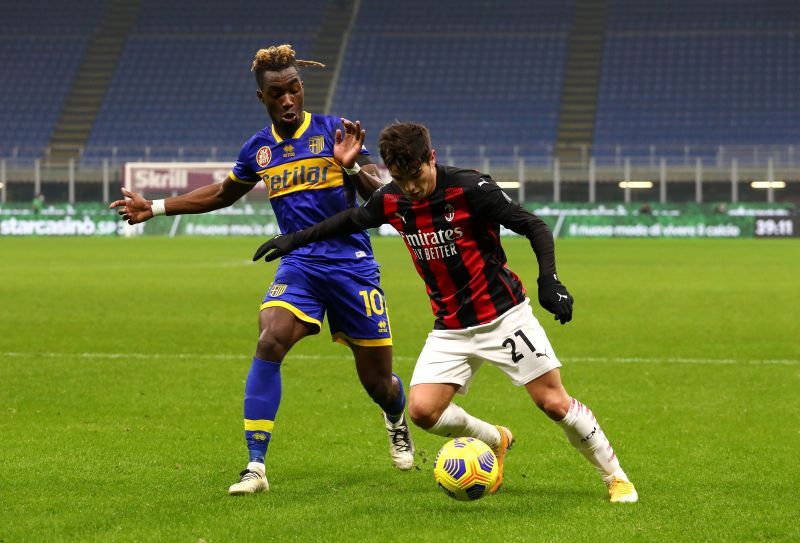 Brahim Diaz in action for AC Milan