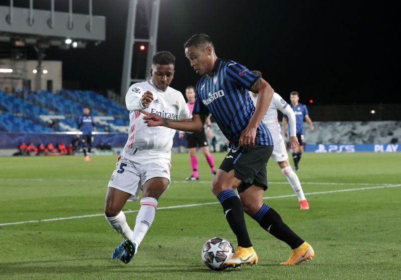 Luis Muriel scored Atalanta&#039;s first goal of the tie