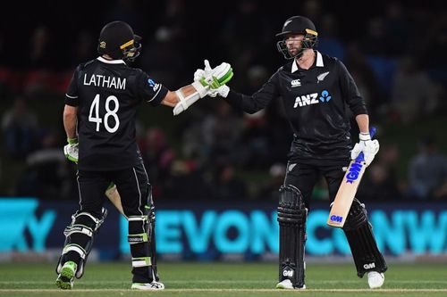 Tom Latham and Devon Conway had a 113-run partnership for the fourth wicket in Christchurch