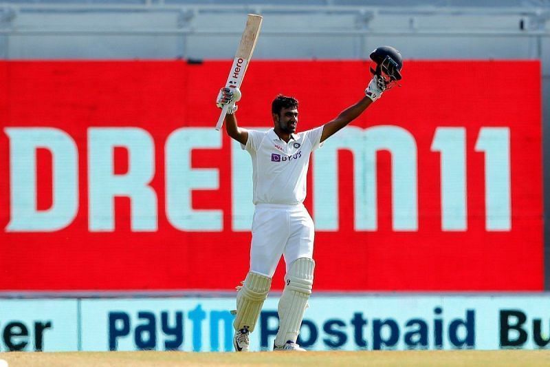 R Ashwin scored a century on his home ground