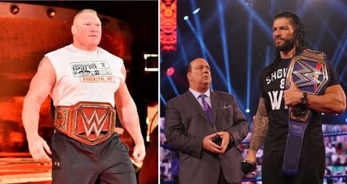 Brock Lesnar; Paul Heyman and Roman Reigns