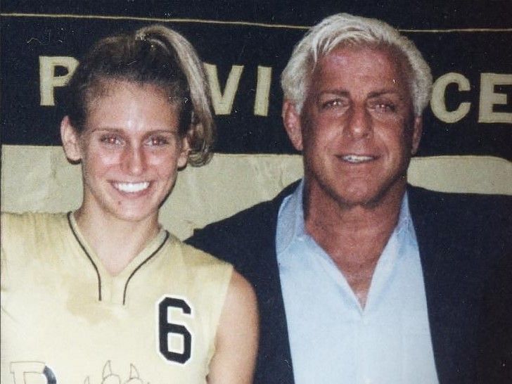 Charlotte Flair in high school with her father Ric Flair