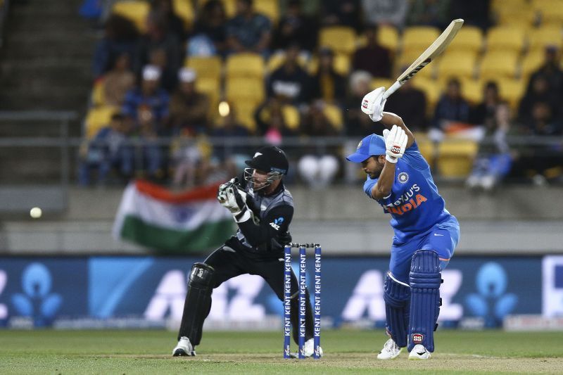 Manish Pandey batting against New Zealand