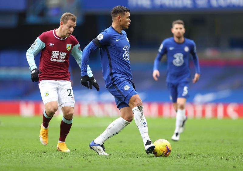 Thiago Silva in Premier League action for Chelsea against Burnley