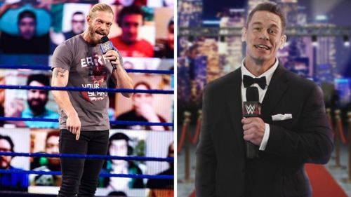 Edge (left); John Cena (right)