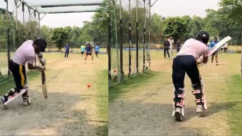 Wriddhiman Saha played some wonderful shots in his net session