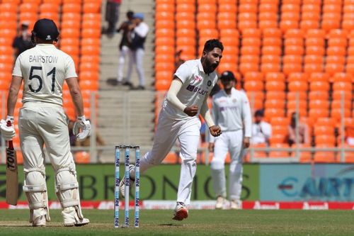 Mohammad Siraj celebrates after dismissing Jonny Bairstow (Image courtesy ICC)