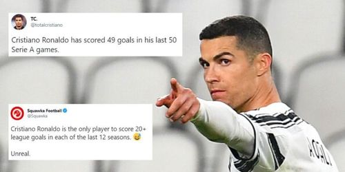 Cristiano Ronaldo made it 20 Serie A goals with a goal against Spezia