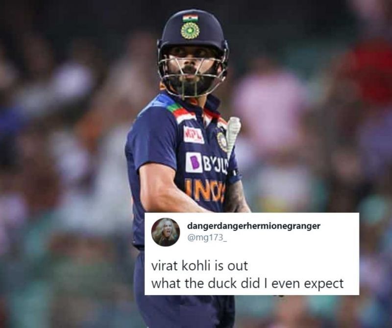 Twitterati troll Virat Kohli after the Indian captain was dismissed for a duck.