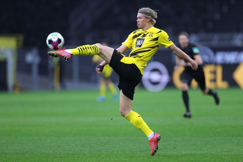 Erling Haaland in action for Borussia Dortmund