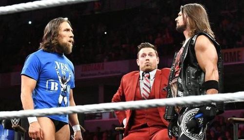 Daniel Bryan and AJ Styles on Miz TV.