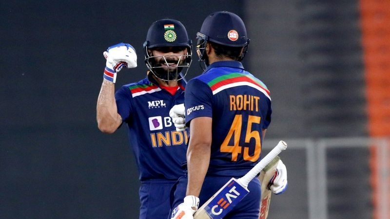 Team India&#039;s batting stars Rohit Sharma and Virat Kohli. Pic: ICC