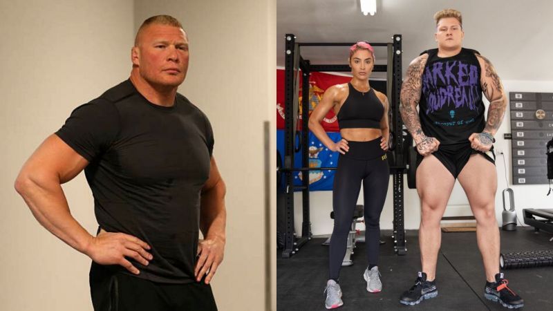 Brock Lesnar, Eva Marie, and Parker Boudreaux.