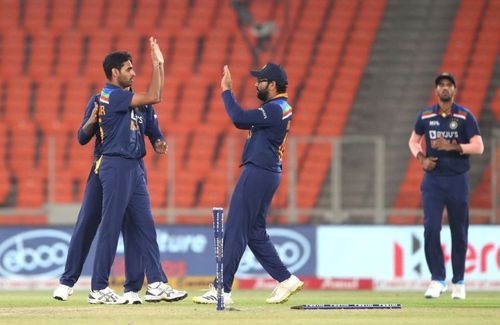 Team India held their nerve to win the fifth T20I. Pic: BCCI