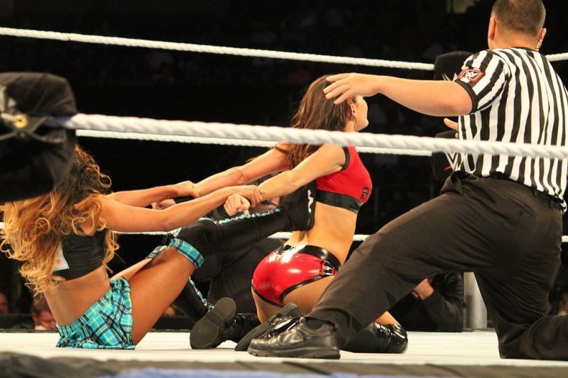 The Bella Twins comepted against Cameron and Naomi in WWE NXT