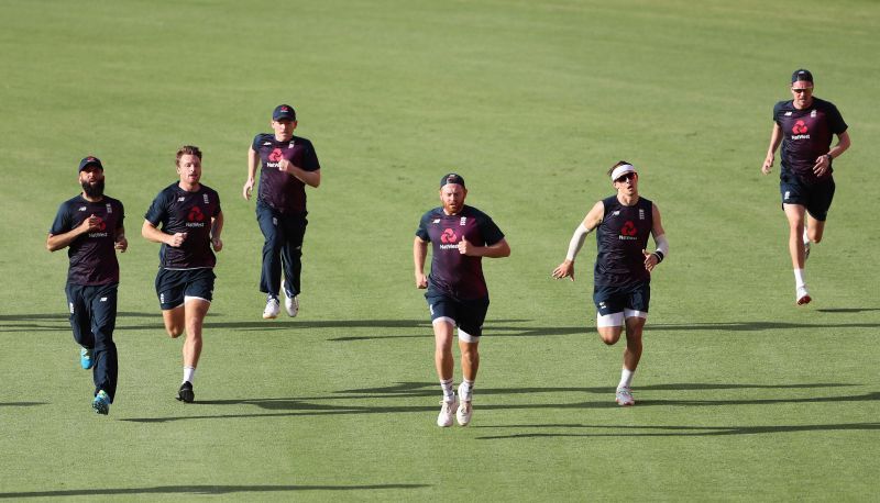 England team during practice