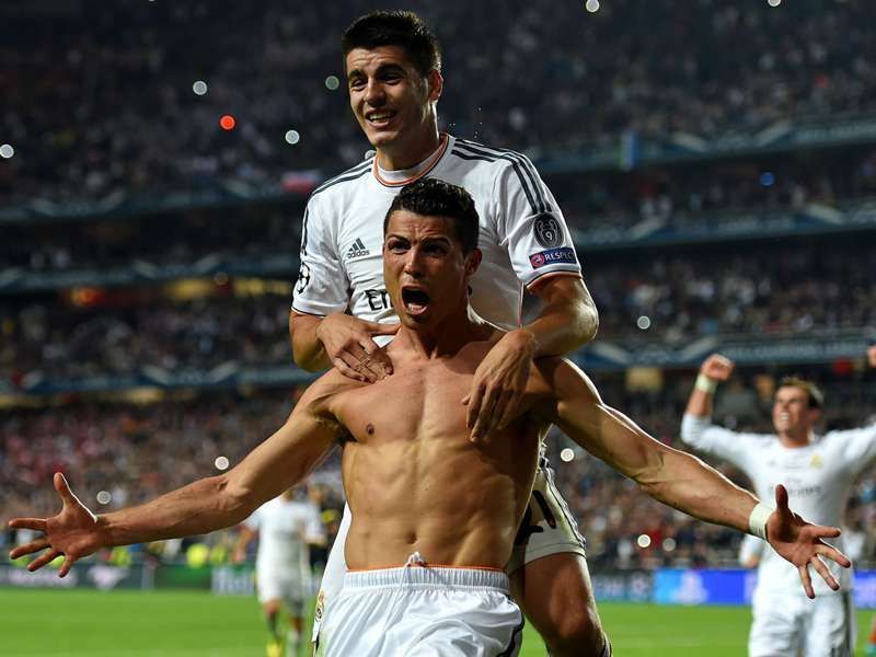 Cristiano Ronaldo scored in the 2014 Champions League final against Atletico Madrid in Lisbon.