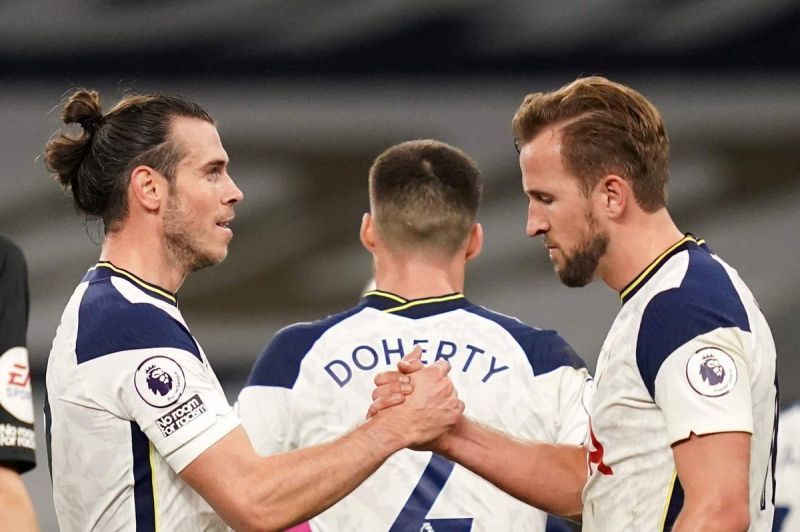 Harry Kane (right) has benefitted from Gareth Bale&#039;s presence in the team.