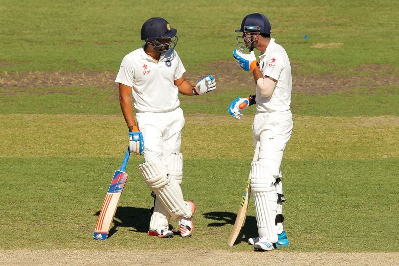 Rohit Sharma (L) with KL Rahul.