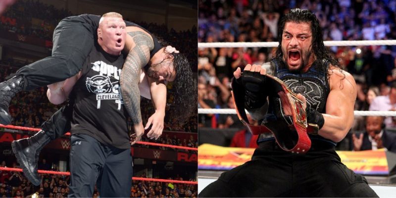 WWE सुपरस्टार ब्रॉक लैसनर और रोमन रेंस     