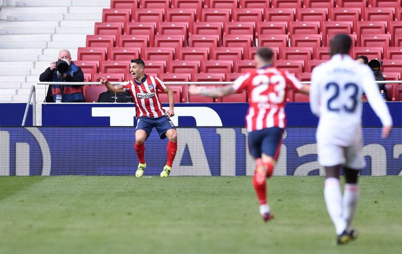Luis Suarez scored the opening goal for Atletico Madrid.