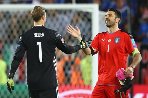 Manuel Neuer (L) and Gianluigi Buffon representing their nations at UEFA Euro 2016