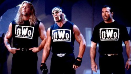 Nash, Hogan and Hall in WWE as part of the NWO