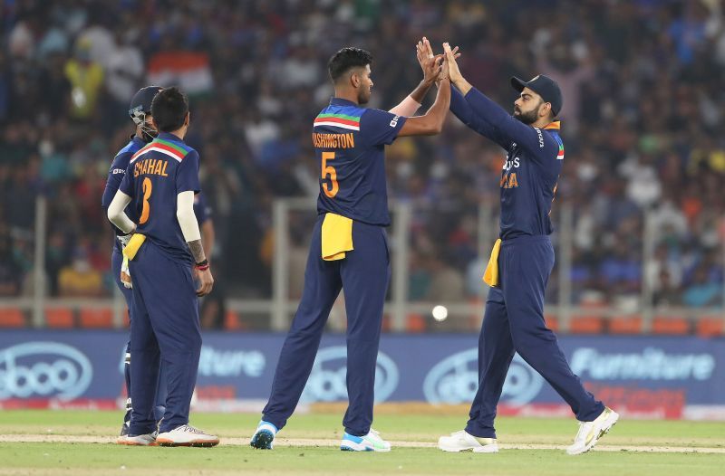Team India fielded Washington Sundar, Yuzvendra Chahal and Axar Patel as their three spinners