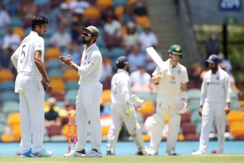 Washington Sundar (left) and Ajinkya Rahane.