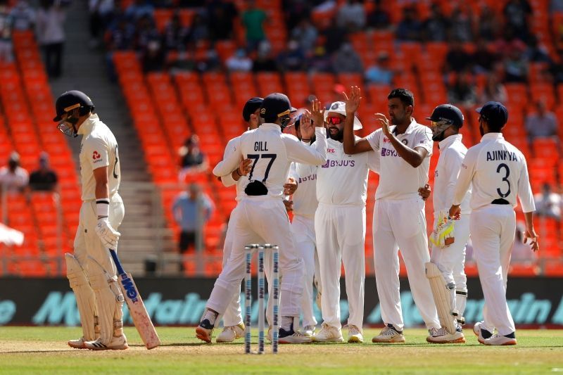Team India celebrate a wicket. (Image courtesy: ICC)
