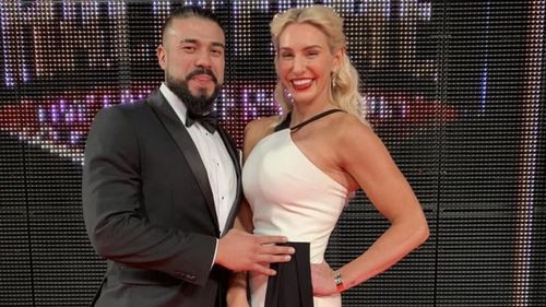 Andrade and Charlotte Flair