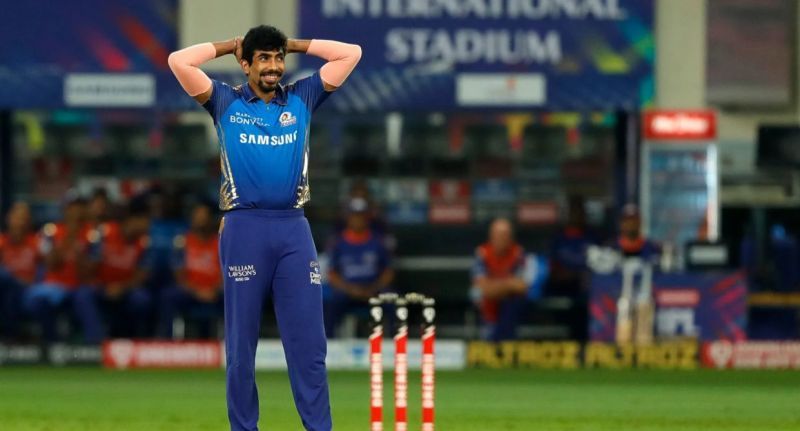 Jasprit Bumrah in action for the Mumbai Indians.