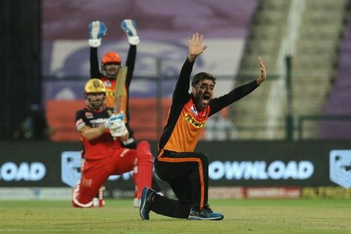 Rashid Khan of the Sunrisers Hyderabad in IPL action