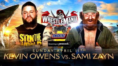 Kevin Owens vs. Sami Zayn at WrestleMania 37 (Credit: WWE)