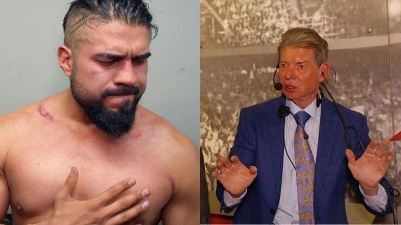 Andrade and Vince McMahon.