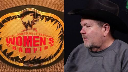 The old WWF Women's title and Jim Ross.