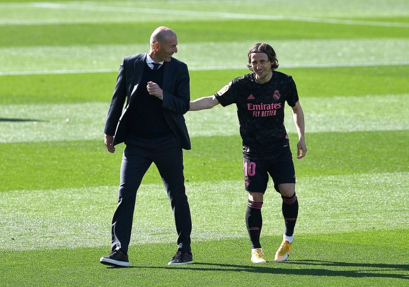 Zinedine Zidane and Luka Modric
