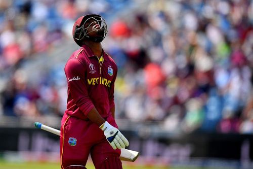 Shimron Hetmyer was bowled while playing an ungainly scoop shot.