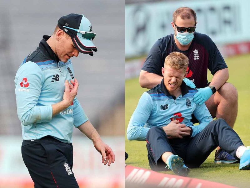 Eoin Morgan and Sam Billings in the 1st ODI vs India (Image credit @toisports twitter)