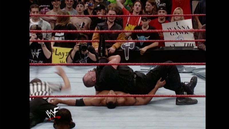 The Big Boss Man defeated The Rock on RAW thanks to numerous outside interference