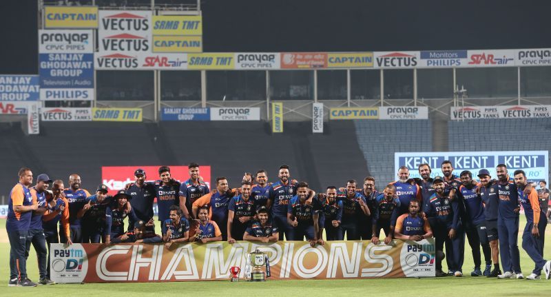 India after winning the ODI series against England