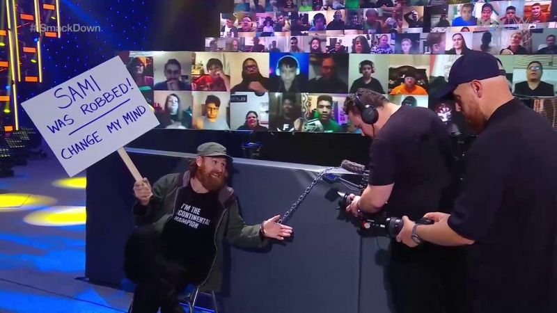 Sami Zayn filming his documentary on SmackDown